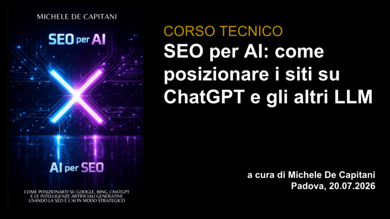 Corso TECNICO – SEO per AI: come posizionare i siti su ChatGPT